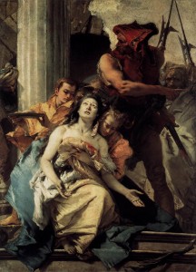 Giovanni Battista Tiepolo, The Martyrdom of St. Agatha, c. 1756, oil on canvas, 72.4” x 51.6”, Gemäldegalerie der Staatlichen Museen zu Berlin, Public Domain via Wikimedia Commons.