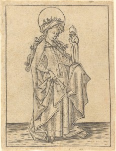 Israhel van Meckenem, St. Agatha, c. 1465, engraving, National Gallery of Art, Wahsington, D.C., NGA Images.
