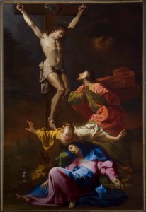 Francesco Conti, Crucifixion, c. 1709, oil on canvas, 125” x 85”, Galleria degli Uffizi, Florence, Public Domain via Wikimedia Commons.