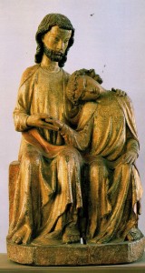 Anonymous Artist, Christ and St. John the Evangelist, c. 1330, Staatliche Museen zu Berlin--Preussischer Kulturbesitz, Public Domain via Wikimedia Commons.